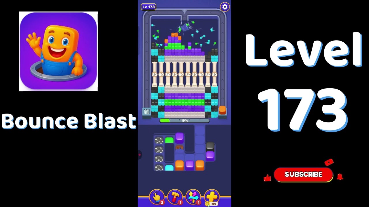 Bounce Blast Level 173 Walkthrough 🎮💥 | Tricky Ball Puzzle Solution | Go Answer