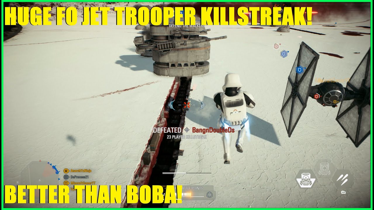 Star Wars Battlefront 2 - HUGE Jet trooper Killstreak! New Jet trooper is better than Boba XD