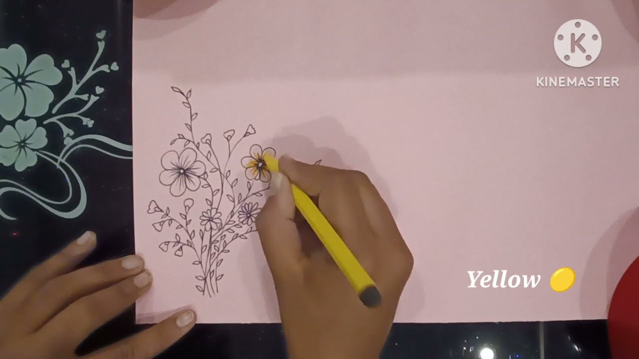 Chart Paper Decoration | Draw a Flower on Chart Paper Border |  Frame Design on paper | Tasmia Arts