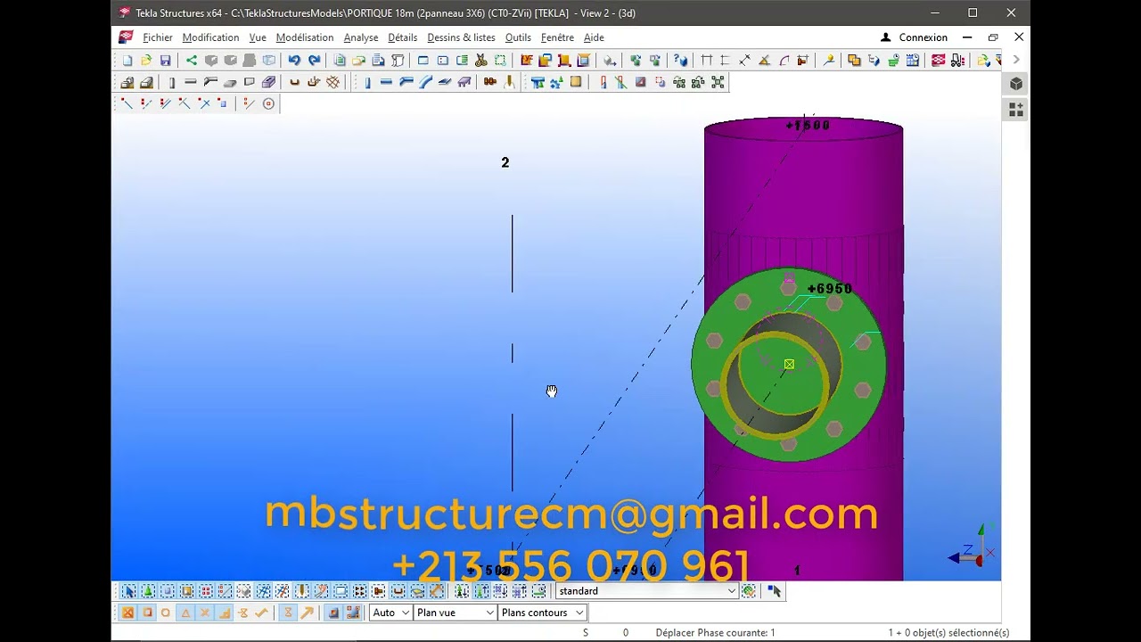1PORTIQUE  2 panneau (Assemblage poteau traverse treillis tubulaire)