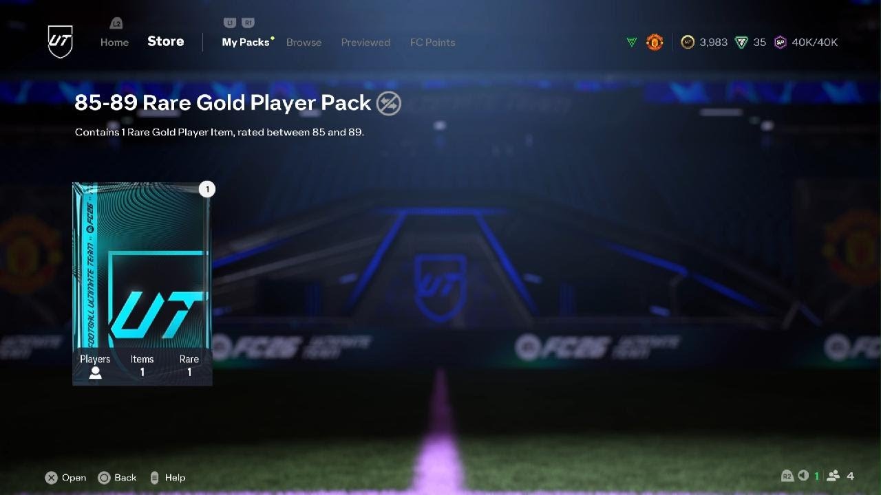 85 - 89 Rare Gold Player Pack FC 26