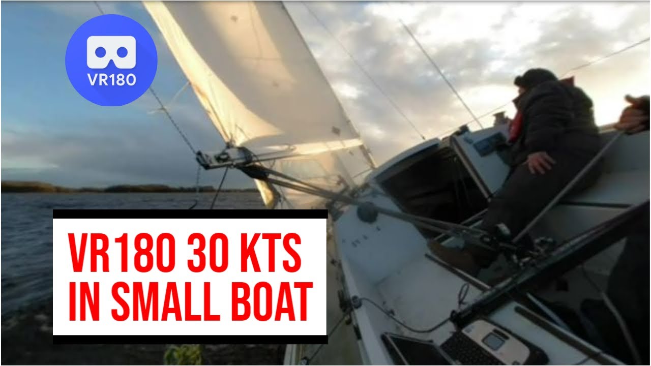 3D/VR180 Jaguar 21 Sailing on a cold and windy boxing day 2022 Gusting 35kts