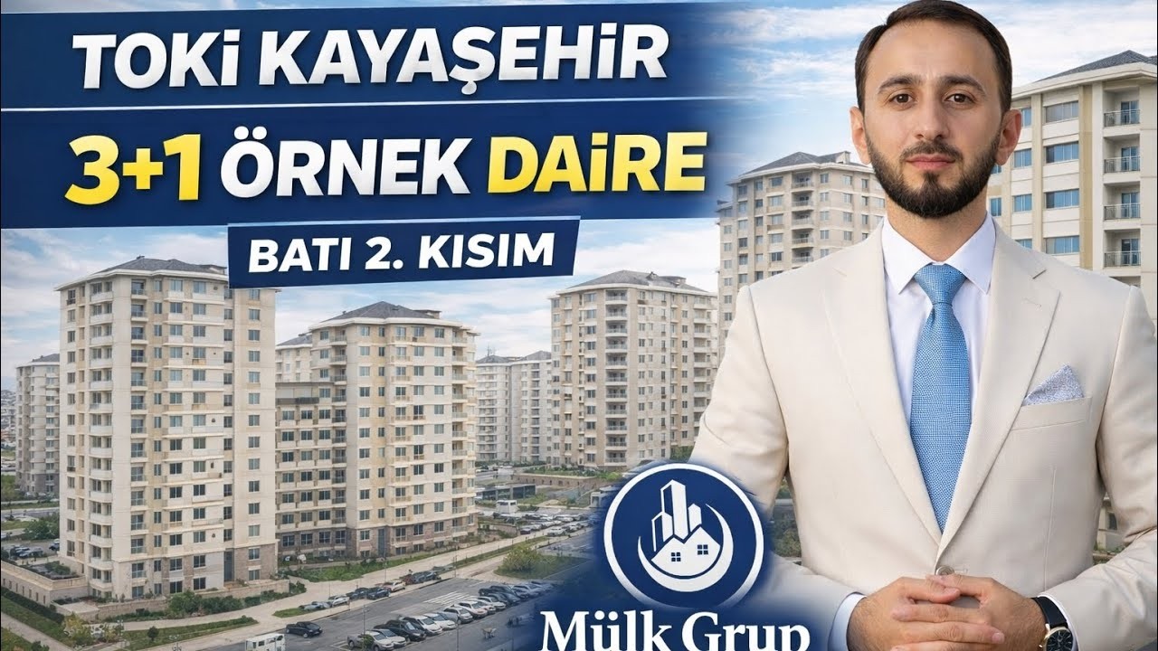 TOKİ Kayaşehir Batı 2. Kısım 3+1 Örnek Daire Turu | İki Cepheli Daireyi Gezdik