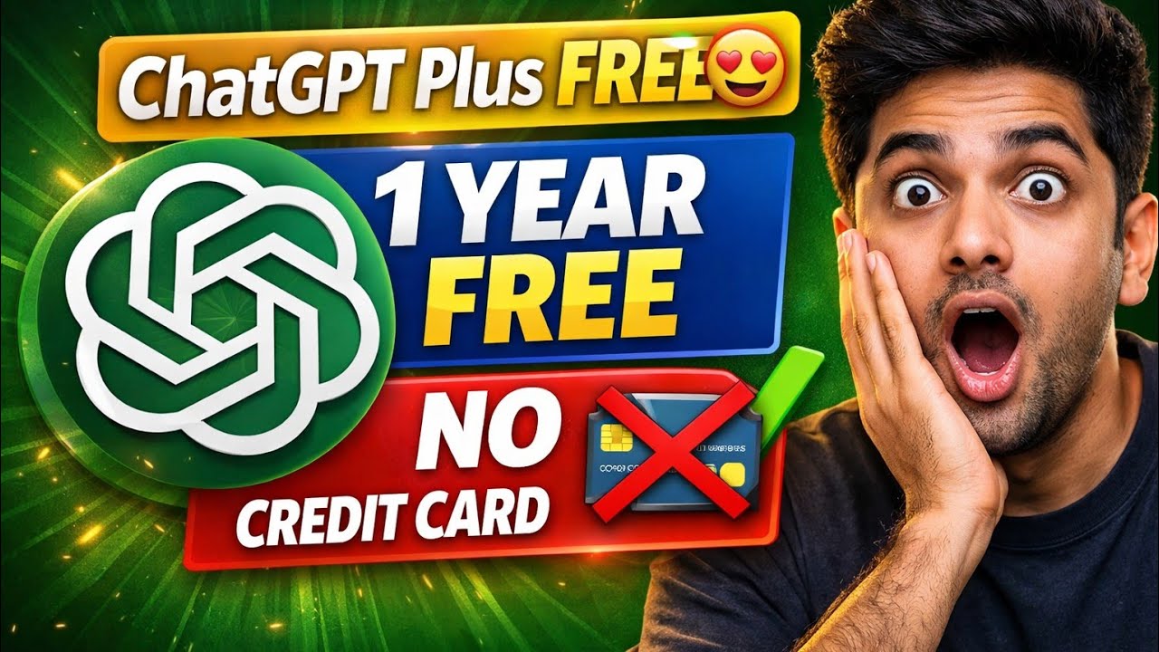 ChatGPT Plus 1 Year FREE 😱 | No Credit Card | Latest Working Method 2026