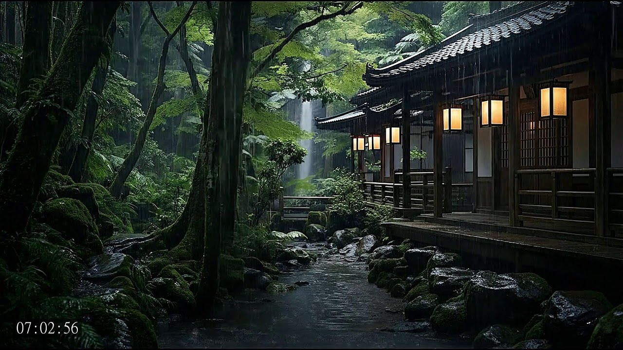 Slow Piano Melodies with Rain Sounds for Sleeping and Mental Calm