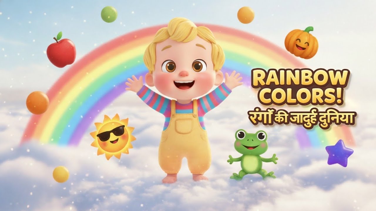Rainbow Colors Song | रंगों की जादुई दुनिया | Hindi English Preschool Rhyme