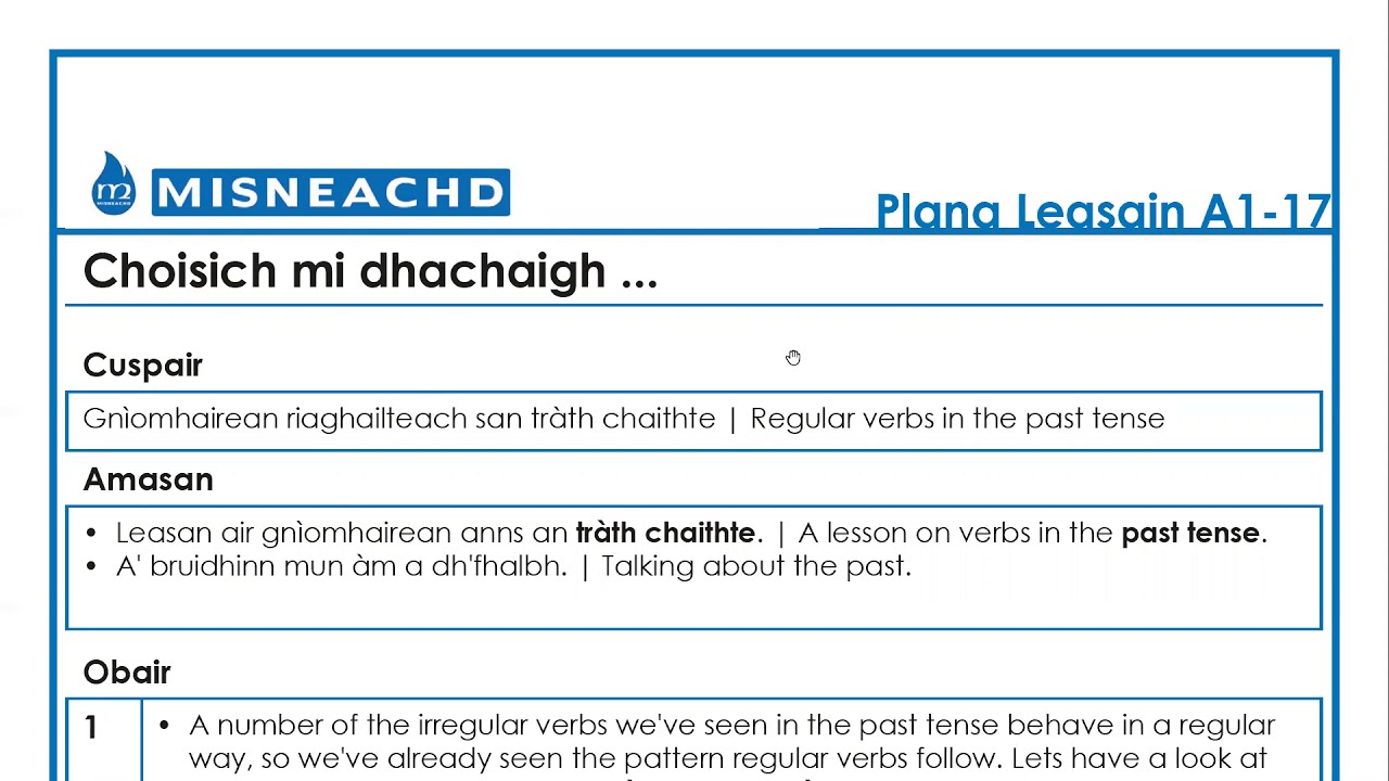 A1-17 Plana Leasain - Choisich mi dhachaigh