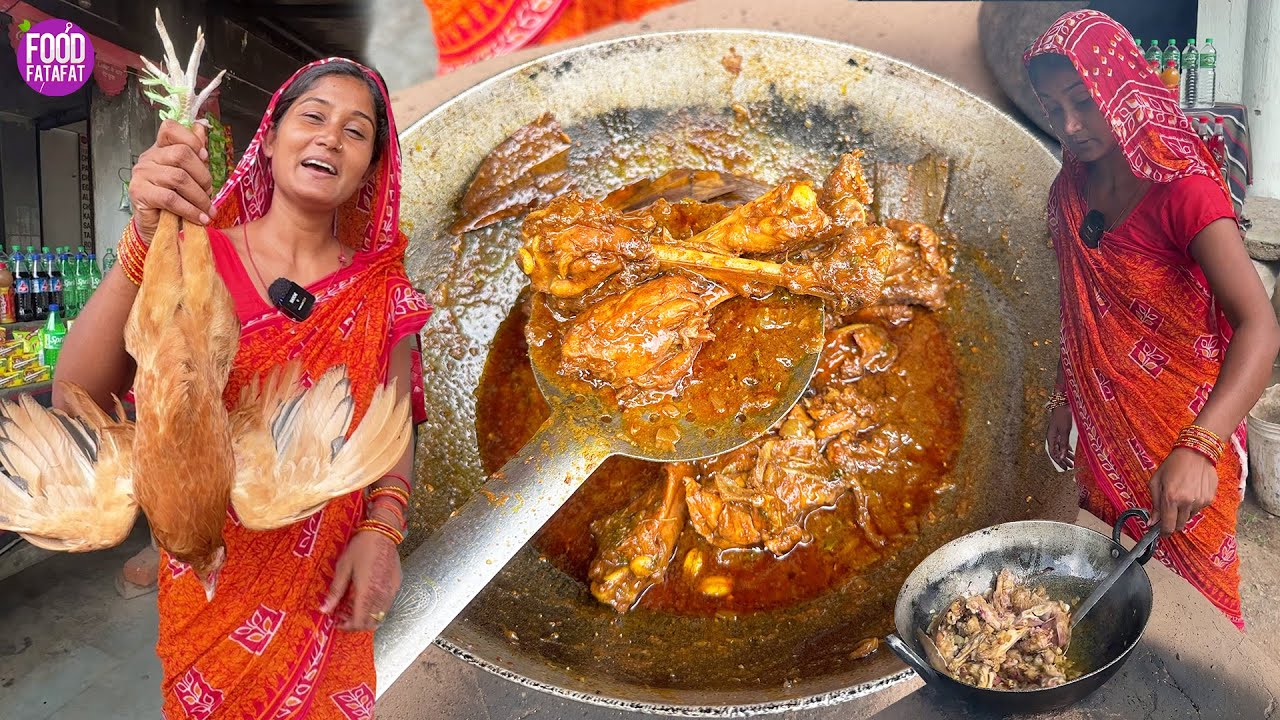 आदिवासी दीदी बना रही पहाड़ो वाला देसी चिकन | Hundru Falls Ranchi | Ranchi Street Food
