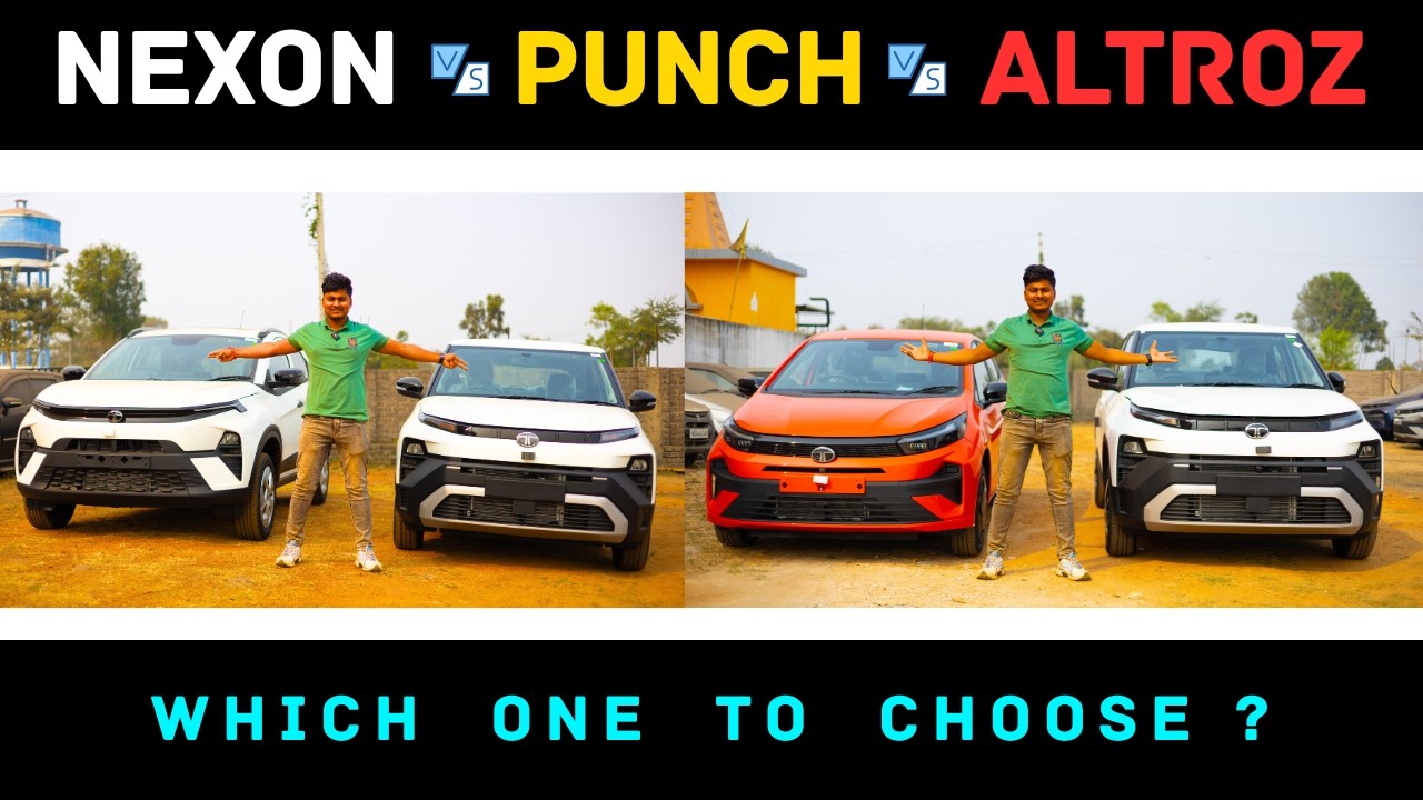 Tata NEXON vs PUNCH vs ALTROZ ✅ comparison ✌️