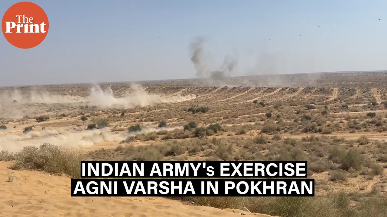 Indian Army's exercise Agni Varsha in Pokhran, Rajasthan