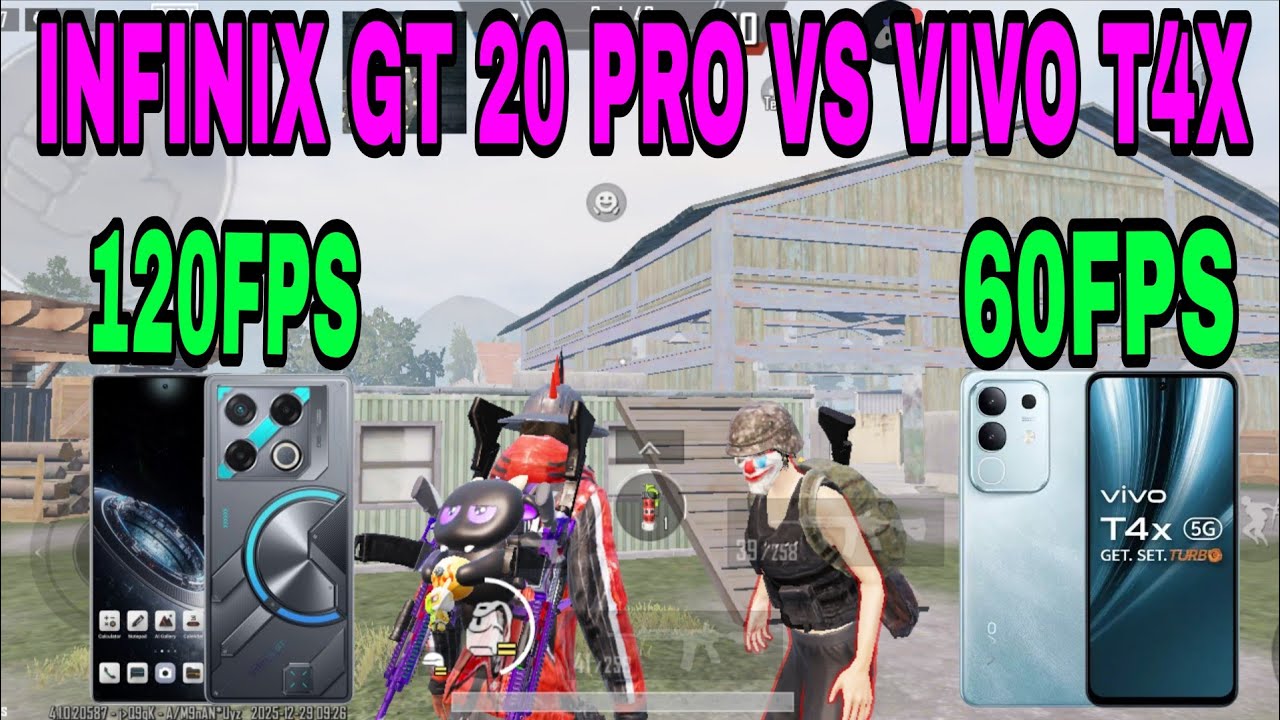 INFINIX GT 20 PRO 120FPS VS VIVO T4X 60FPS TDM CHALLENGE BGMI