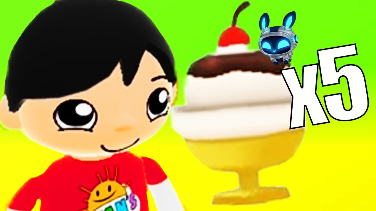 Tag with Ryan vs Gizmo - Get 5 Ice Cream Sundaes quickly