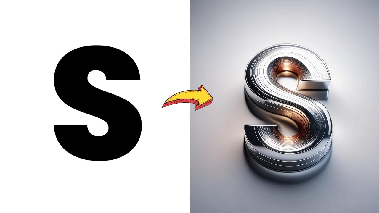 Génère un Effet Chrome sur une Lettre Avec Photoshop & Adobe Firefly