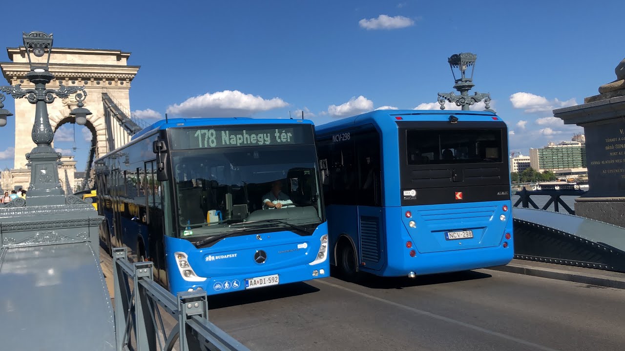 BKK -🚌- Buses on the newly reconstructed chain bridge in Budapest