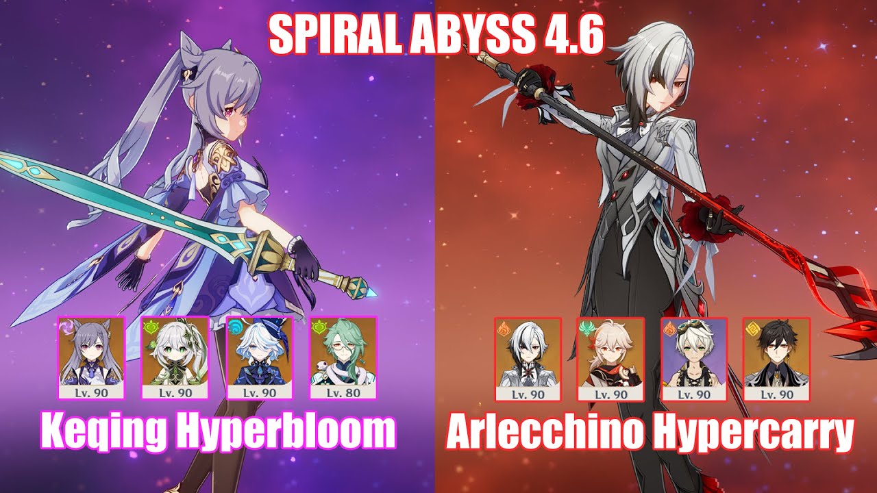 C5 Keqing Hyperbloom & C0 Arlecchino Hypercarry | Spiral Abyss 4.6 | Genshin Impact