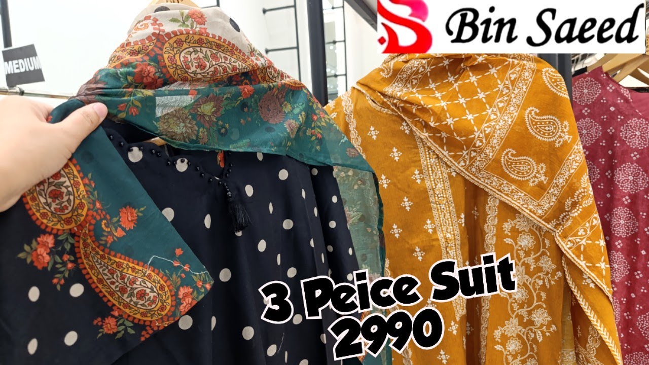 Bin Saeed 3 peice Suit 2990 only♥️Bin Saeed New Collection 2026♥️Binsaeed Sale Price