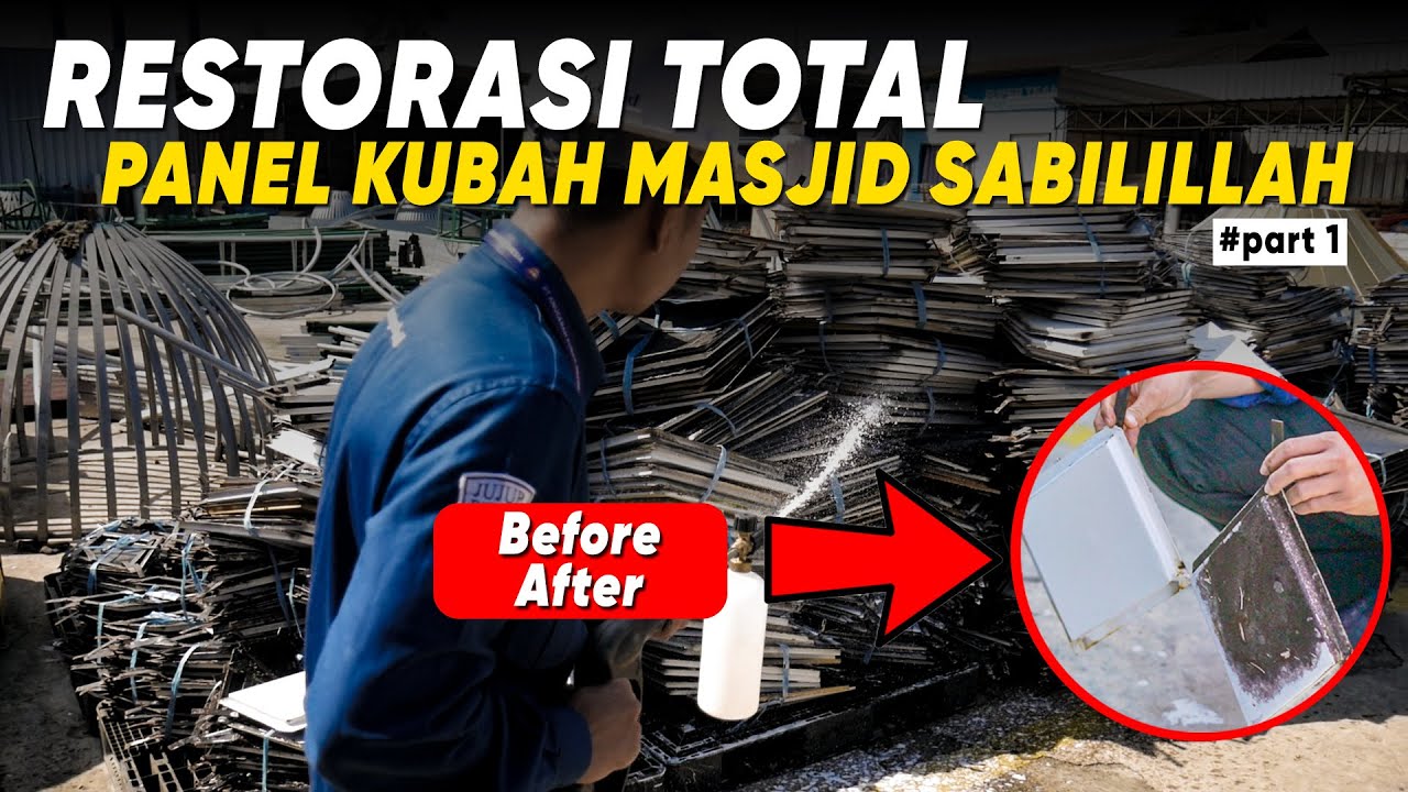Restorasi Total Kubah Masjid Sabilillah Malang: Solusi Panel Enamel Kusam & Berkarat [Part 1]