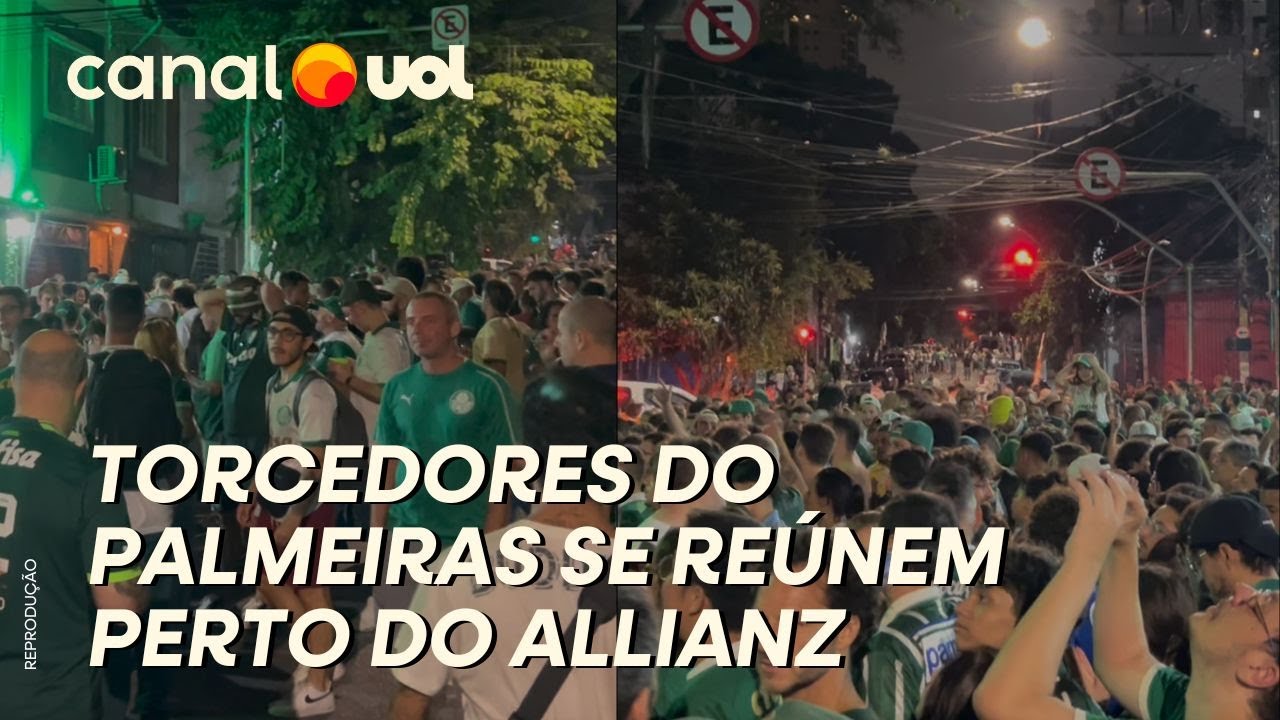CORINTHIANS X PALMEIRAS: TORCEDORES DO PALMEIRAS SE REÚNEM PERTO DO ALLIANZ PARA ACOMPANHAR PARTIDA