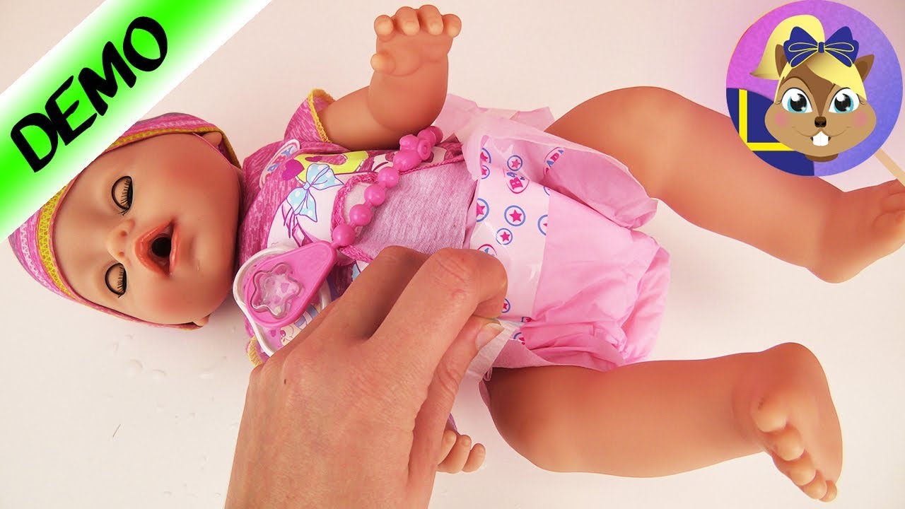 Babydocka som kan äta, dricka och kissa! | Interaktiv nyfödd babydocka