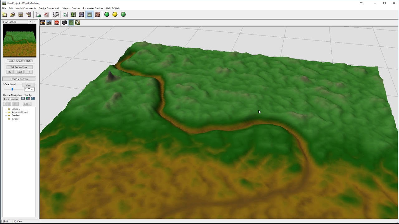 World Machine tutorial. How to make River path in World Machine, part 1