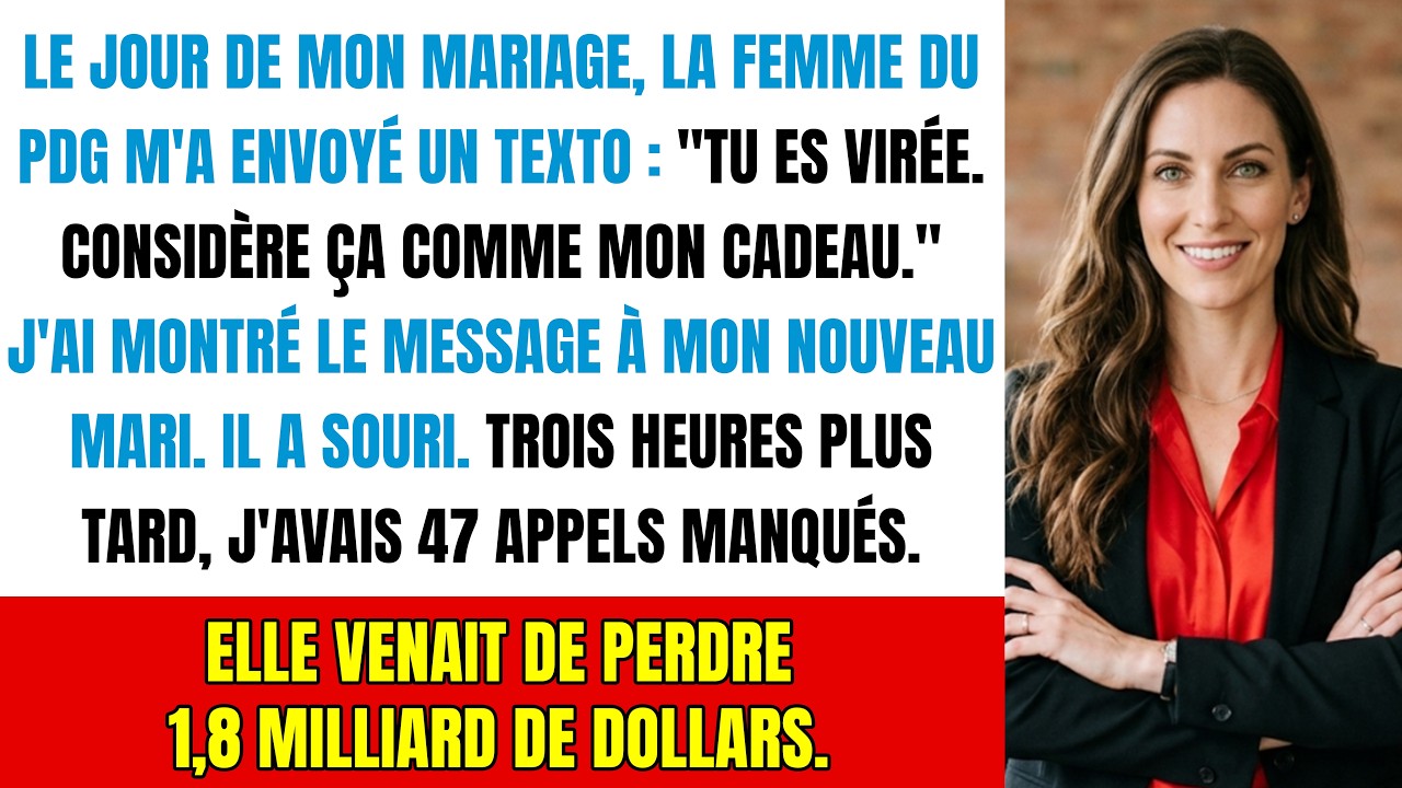 La femme du PDG m'a viré le jour de mon mariage : 