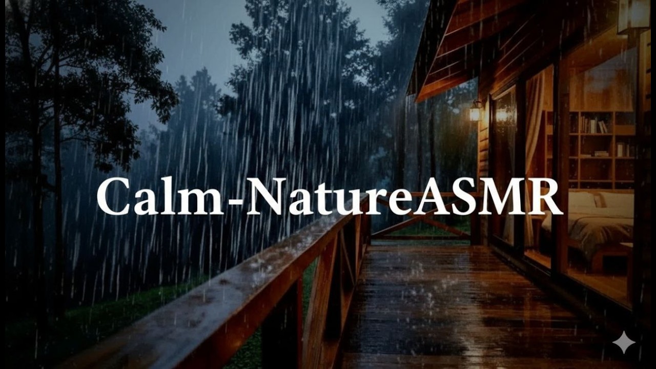Rain on Terrace at Night | No Talking ASMR for Sleep
