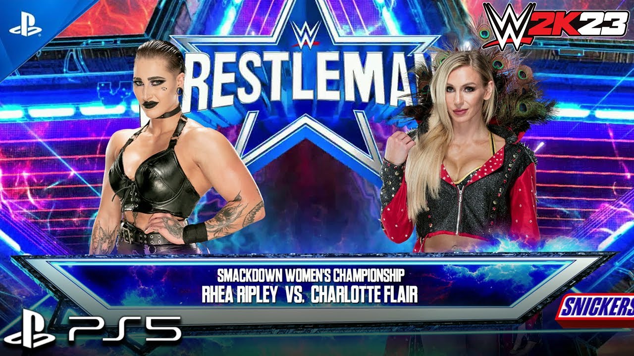 WWE 2K23 - Charlotte Flair vs Rhea Ripley Gameplay [PS5 4K60]