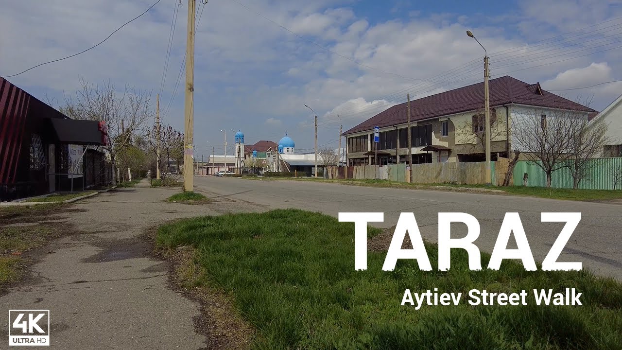 Taraz, Kazahstan, Aytiev Street 4K Walk