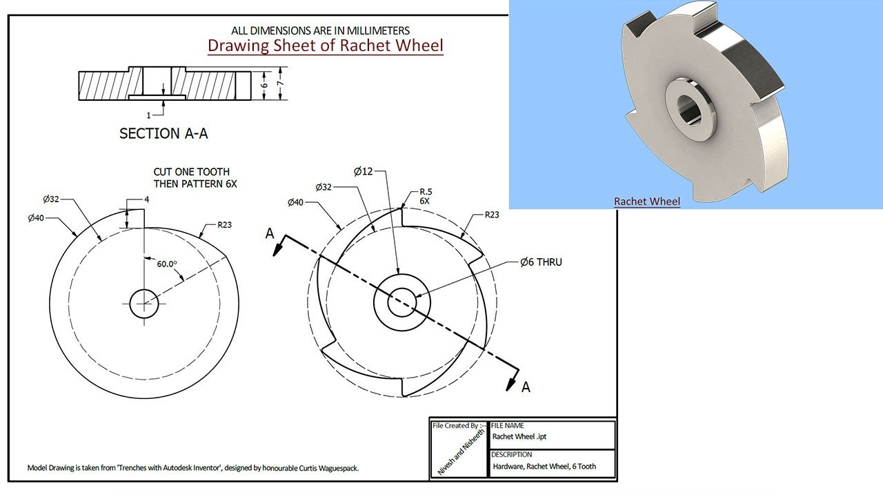 Ratchet Wheel || SolidWorks Tutorial
