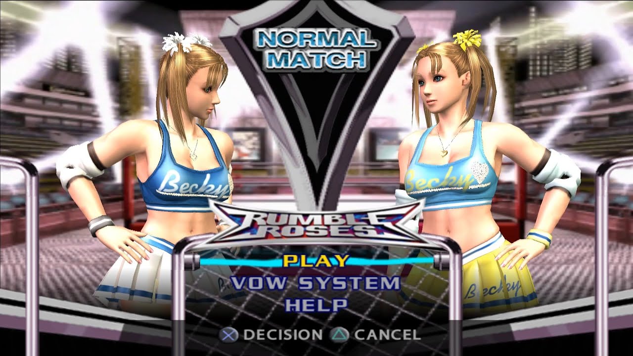 Rumble Roses [PCSX2]: Becky Mirror Match - Normal & Humiliation Matches - Default Outfits