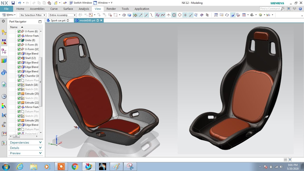 #NX CAD #Sport CAR Seat #XForm