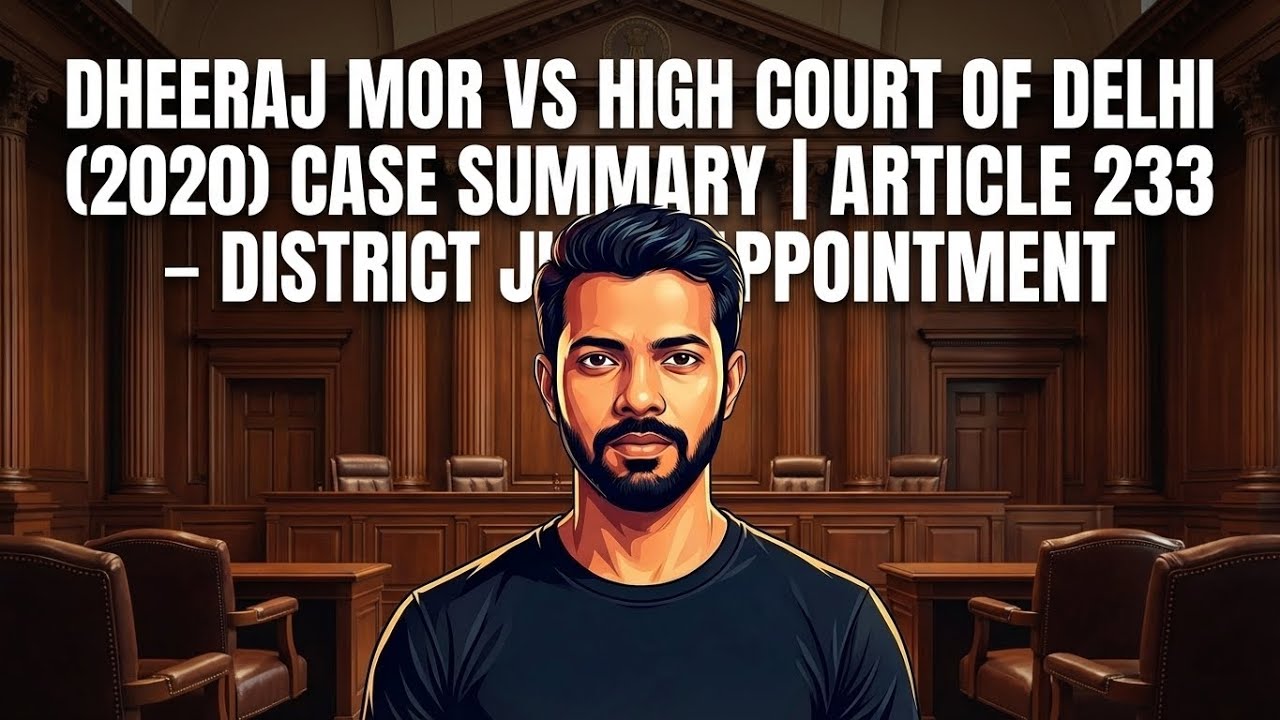 Dheeraj Mor vs High Court of Delhi (2020) Case Summary | Article 233 District Judge Appointment