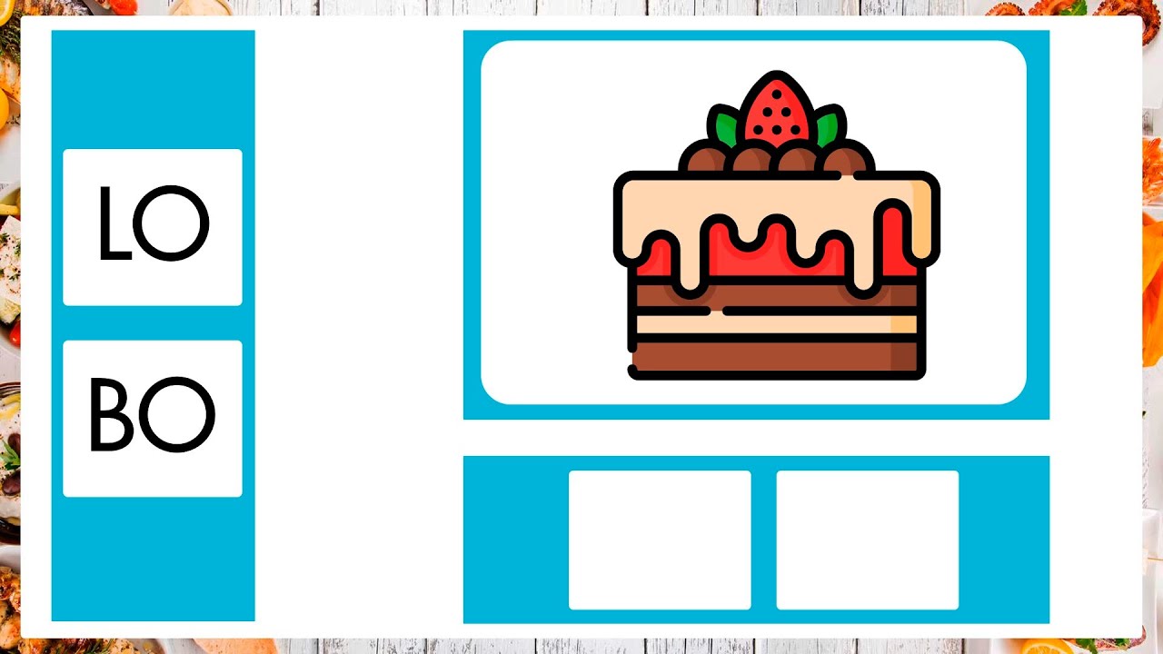 Aprendendo a ler e escrever | COMIDAS | Palavras por sílabas | Nomes de Comidas | Alimentos