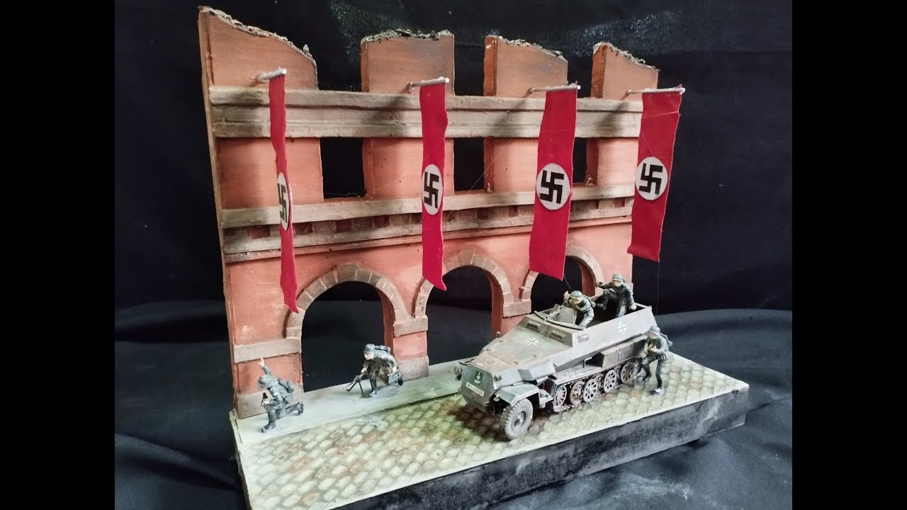 German building diorama. 1/35 scale modelling. Step by step tutorial.