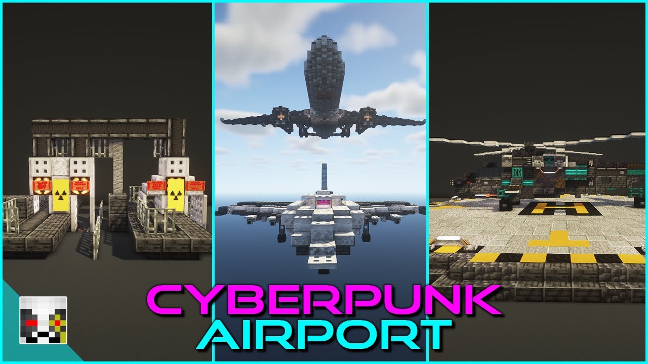 10+ Cyberpunk Airport Build Ideas - Minecraft 1.19+