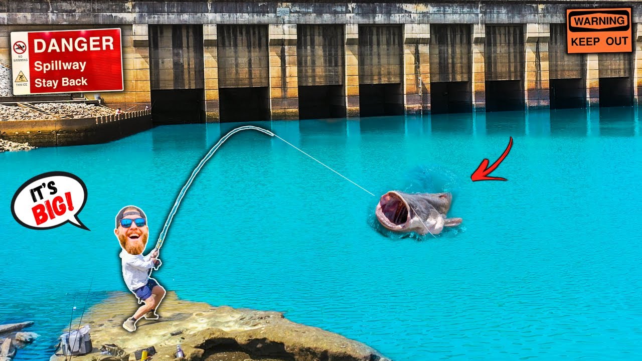 I Used My BIGGEST Rod to Catch These RIVER MONSTERS!! (BIG Spillway Fish)