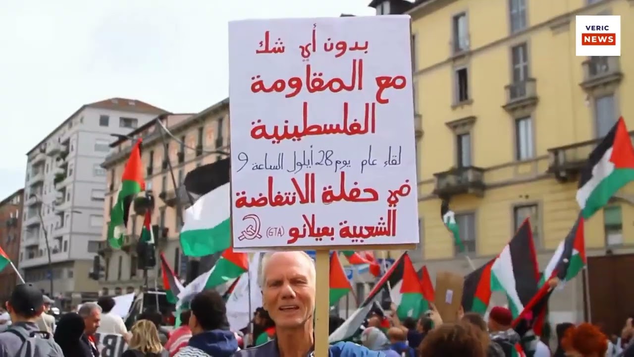 Massive Rally in Milan: Supporters Demand Peace in Israel-Hamas Conflict