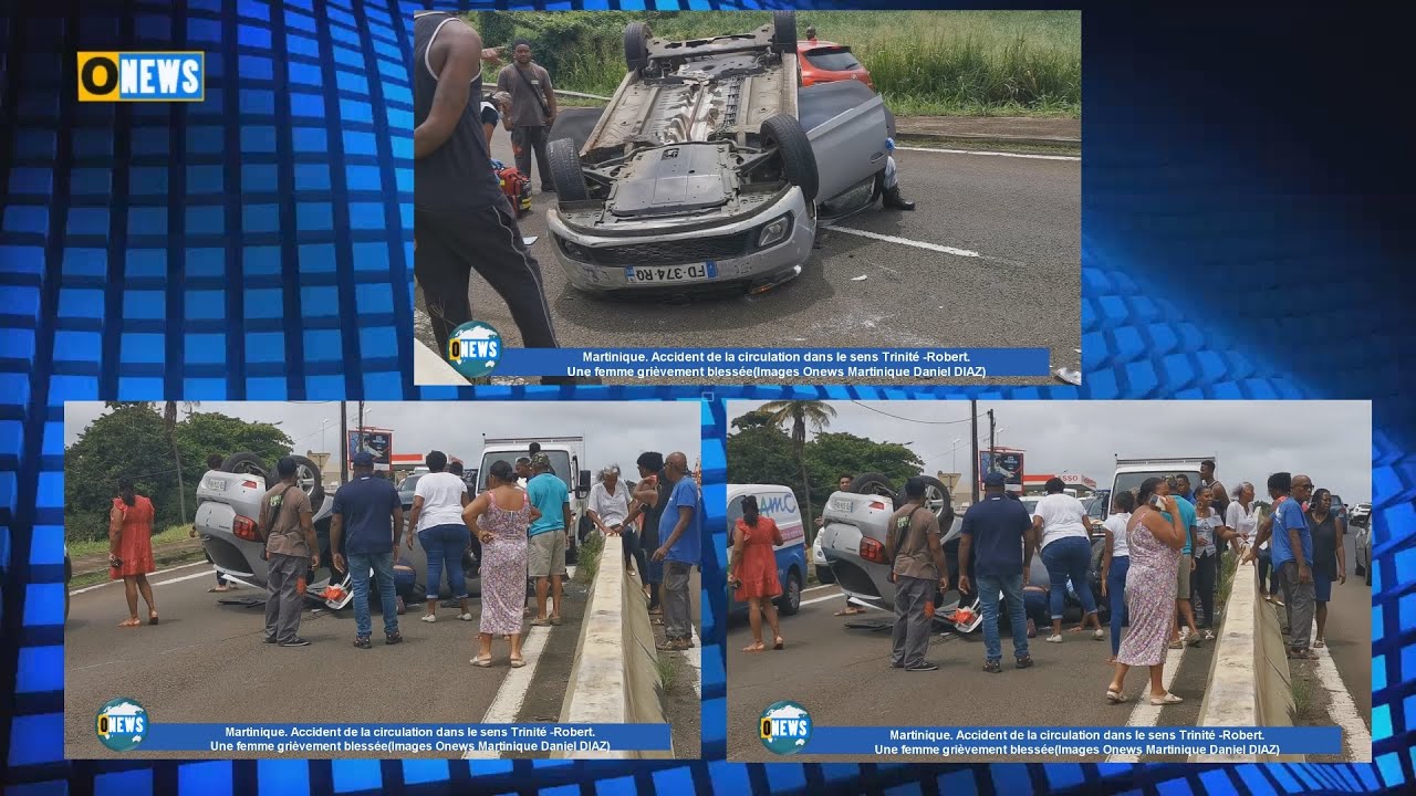 Martinique. Accident de la Circulation dans le sens Trinité-Robert; Une Personne blessée