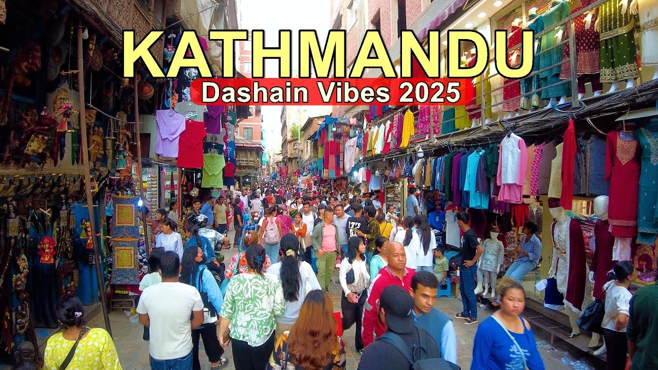 🇳🇵Dashain Shopping Crazy Crowd at Kathmandu's Busy Shopping Streets [4K🇳🇵] New Road to Chhetrapati