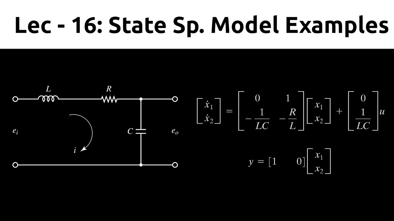 Some Examples of State Space Modelling | Control Systems | TDG | Lec 16