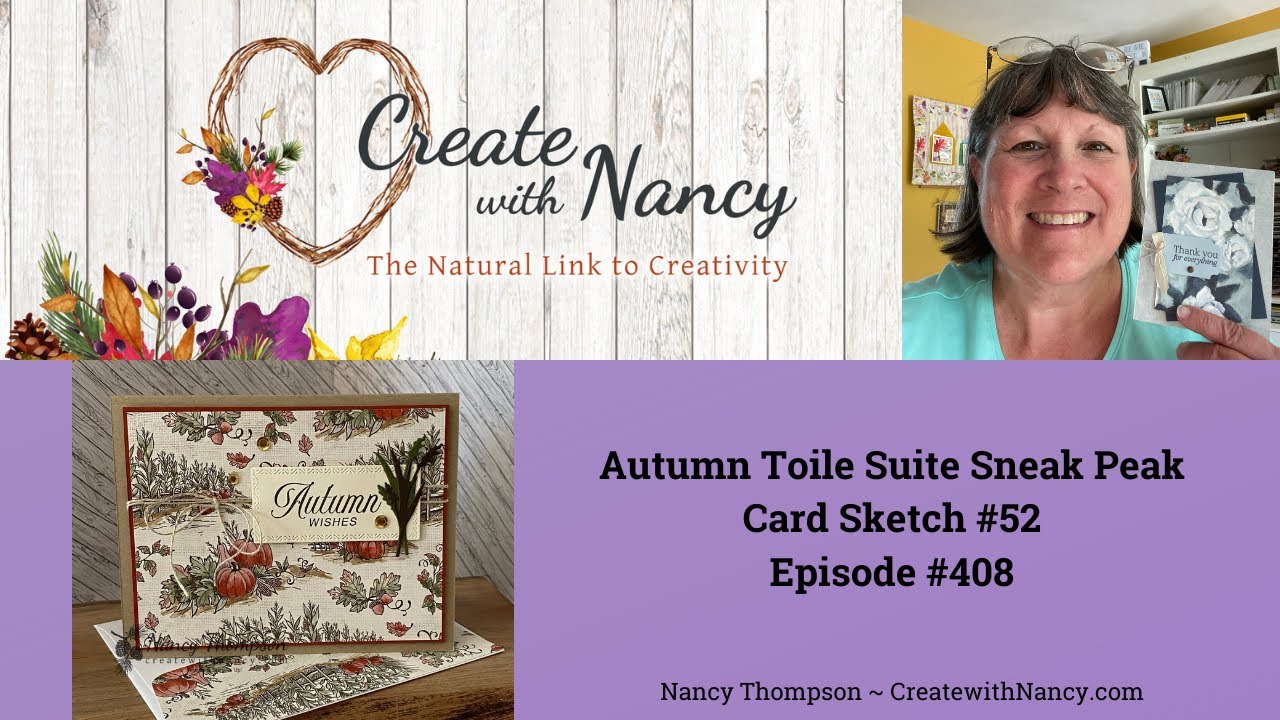 Sneak Peek! Autumn Toile Suite & Simple Fall Card Tutorial - Episode 408