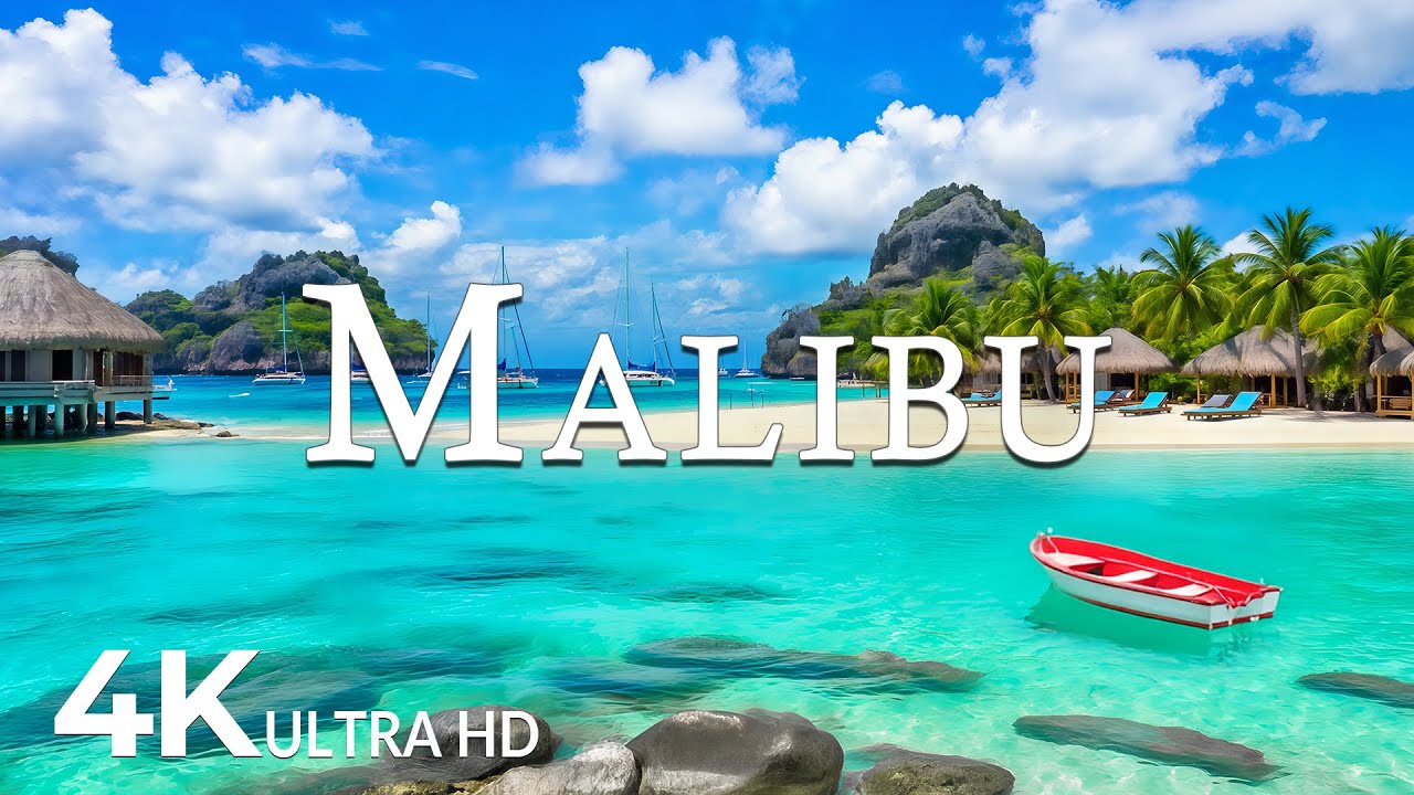 FLYING OVER MALIBU (4K UHD) &ndash; Soothing Music Along With Beautiful Nature Video - 4K Video UHD #2