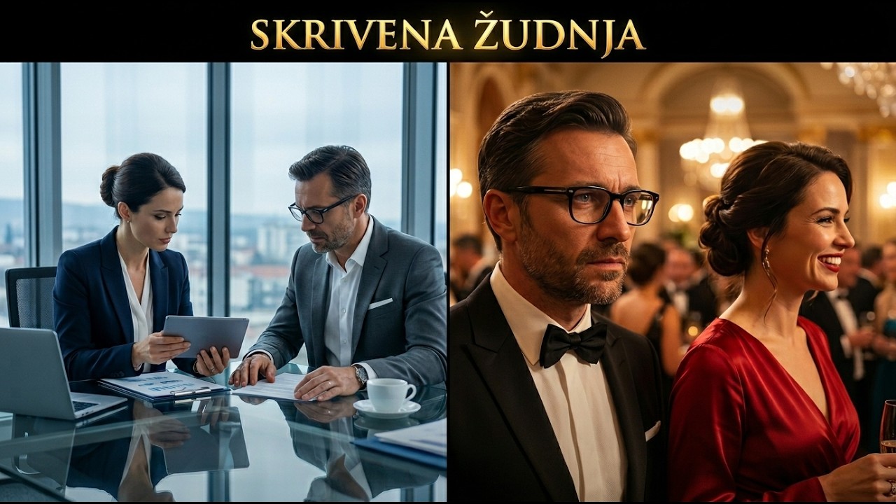Hrvatski: Zgodni,povučeni poduzetnik nije mogao sakriti čežnju u pogledu prema svojoj asistentici...