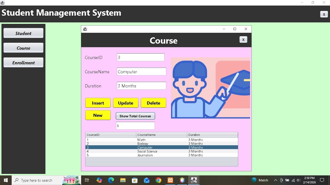 Student Management System Using Java