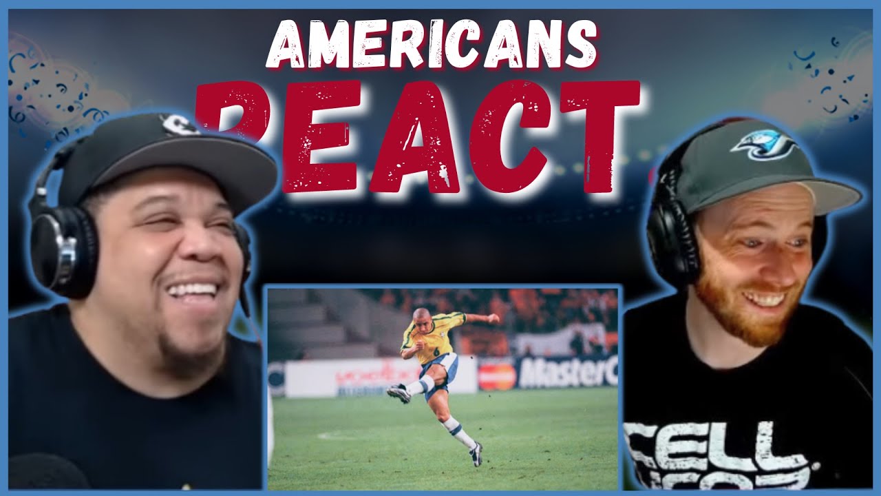 AMERICAN'S REACT TO ROBERTO CARLOS ● TOP 10 FREE KICKS || REAL FANS SPORTS