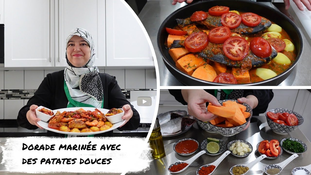 Dorade marinée avec des patates douces
