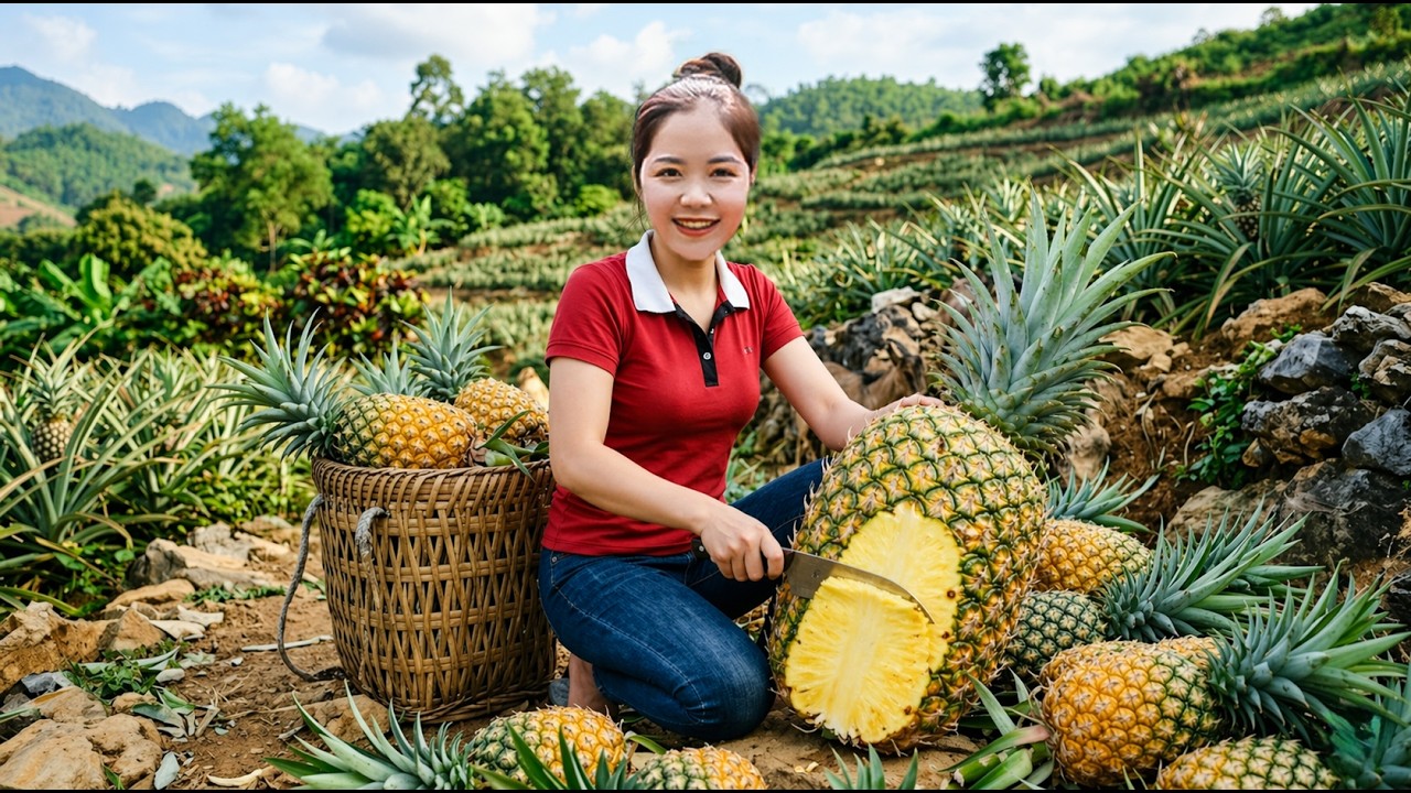 Harvesting 1000+KG of Ripe PINEAPPLES &ndash; A Bountiful Harvest Day