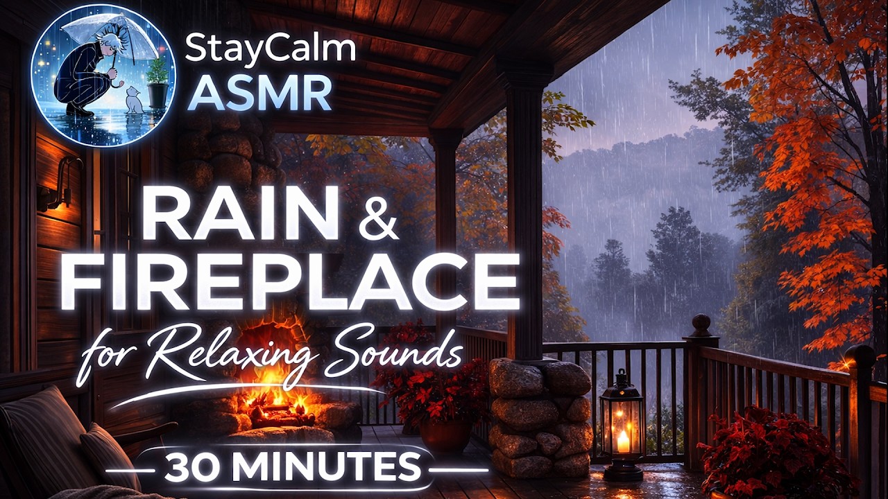 You’ll Relax in Minutes 🌧️🔥 Rain & Fireplace Sounds (30 Minutes Cozy Cabin Ambience)