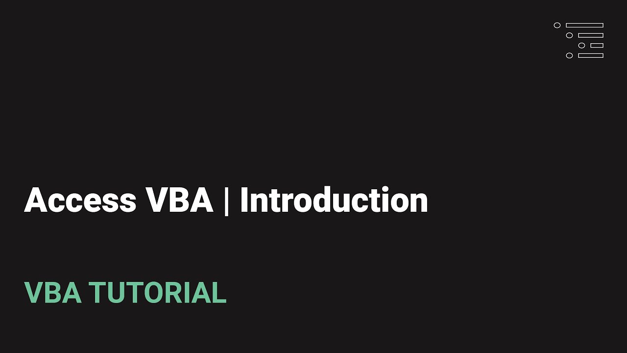 Access VBA | Introduction