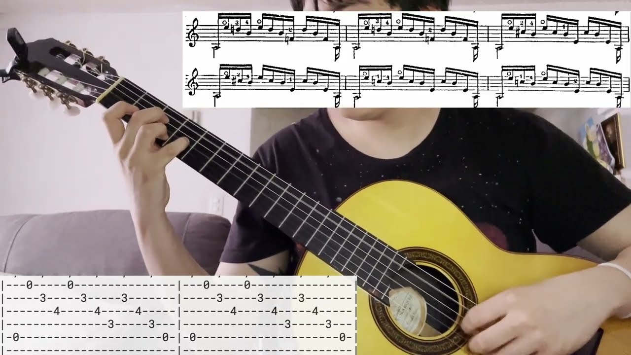 Leo Brouwer: Estudio Vl 6 (Estudios Sencillos) Tab
